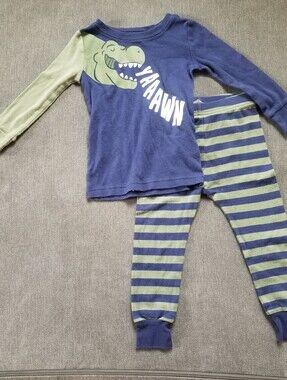 Old Navy Navy and Olive Dinosaur Pajama Set